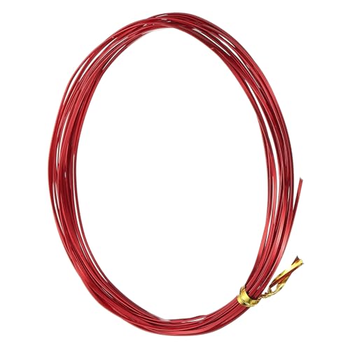Image of uxcell 1 Rolls 24 Gauge Flat Aluminum Wire, 16.40 ft Soft Craft Wire for Flower Bonsai Crafts Carving DIY Bezel Sculpting Gem Metal Wrap, Red