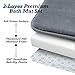 HUXMEYSON Bathroom Rugs Sets 3 Piece, Non-Slip & Quick Dry Bath Mat Set, Ultra Soft Velvet Bath Rugs for Bathroom, Toilet and Shower Floor, Grey