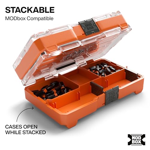 Image of Klein Tools 33002S Impact Driver Bit Set, 20-Piece, Slim PH2 and SQ2 ProFlex Set, MODbox Compatible Storage Case, Phillips and Square Bits, Organizing Bin and Tray