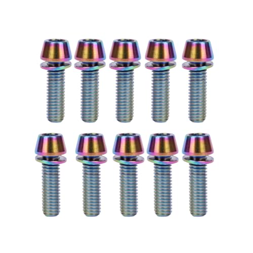 ONIPAX Tapered Hex Bolts with Washers M5x20mm Rainbow