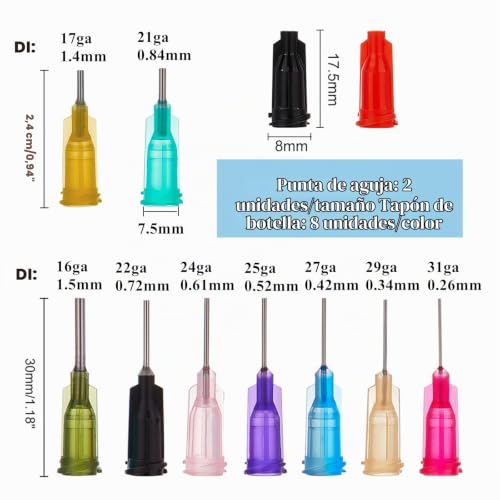 Miniatura 3 de Benecreat Multi Proposito Diy Precision Tip Aplicador Botellas Set - 8 Botellas De 1 Onza 1.7 Onzas, 18 Consejos, 8 Tapas - Diy Quilling, Aplicador De Pegamento, Botella De Aceite