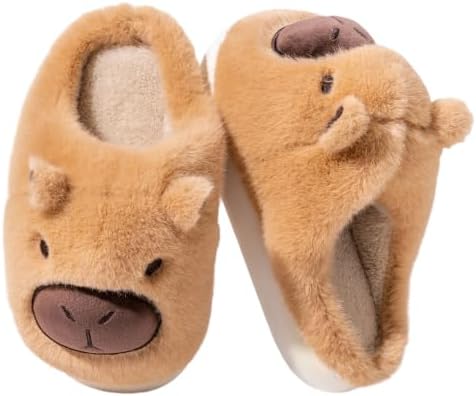 Fadezar Hausschuhe Damen Shark/Cow Winter Plüsch Pantoffeln Herren Flauschige Warme Hausschuhe Bequeme rutschfeste Flache Slippers