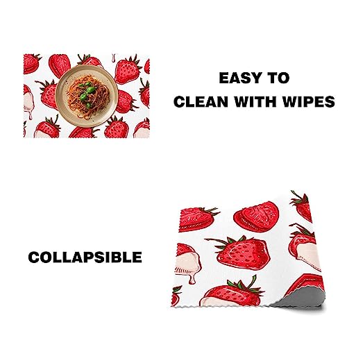 Set de table facile à nettoyer motif fraises pour table propre - 5