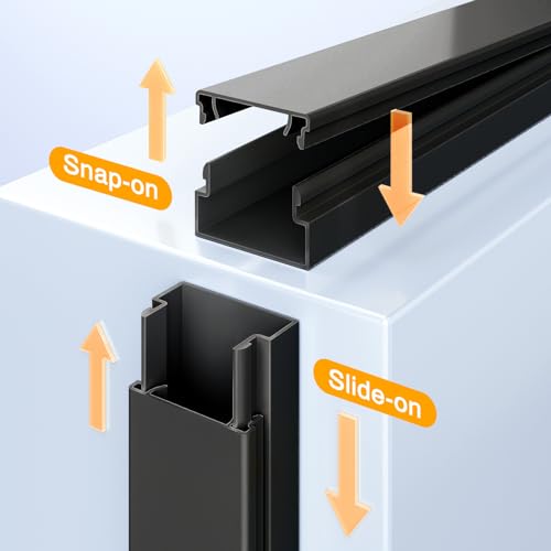 Cable Hider, 157in Delamu Cord Hider Wall for Wall Mounted TV, Wire Hider Kit, Paintable Cable Concealer Raceway Management for Home & Office, 10XL15.7 W0.95 H0.55in, Black by Delamu - Image 3