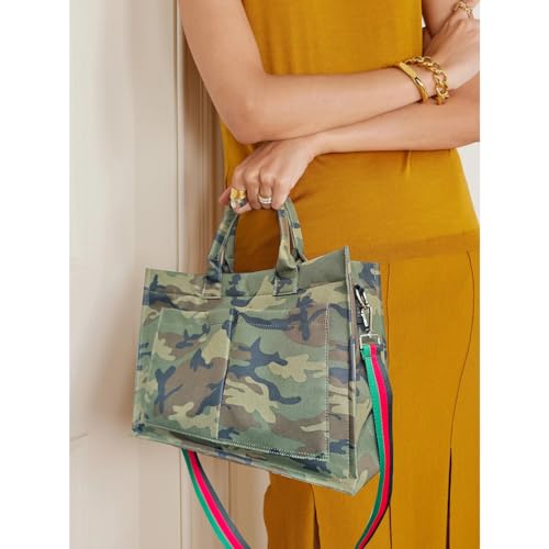 Image of Dyalsa Tote Bags for Women, Canvas Handbag Tote Purse Crossbody Bags with Zip Casual Shoulder Bags for Work and Travel