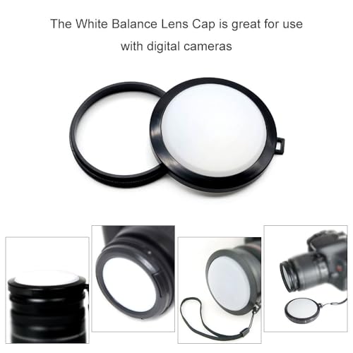 Tapas para lente de balance blanco de 37/43/46/49/52/55/58/62/67/72/77/82 mm para cámaras DSLR, paquete de 2 unidades (46 mm) miniatura 6