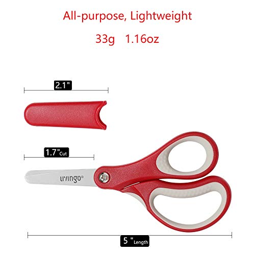 LIVINGO-5-Left-and-Right-Handed-Kids-Scissors-Safety-Blunt-Sharp-Stainless-Steel-Blade-Scissors-for-Children-School-Teacher-Use-Crafting-Cutting-Paper-3-Pack-Assorted-Colors