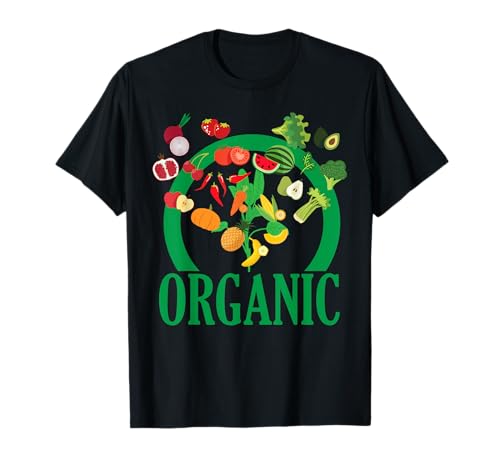 Buntes Bio-Obst und Gemüse T-Shirt