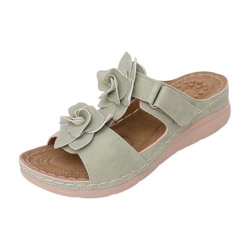 Sandales d'été à bout ouvert avec talon Generisch pour femme en jean