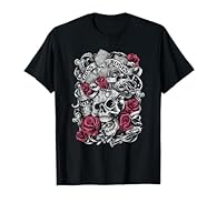 Rock band merchandise design. Official Licensed Bravado Guns N' Roses Flourish Skull Pink Roses Official Guns N' Roses Merchandise Lightweight, Classic fit, Double-needle sleeve and bottom hem
