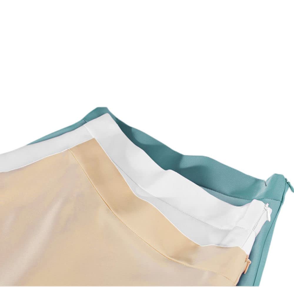 Gonne da Donna,Gonna Midi da Donna Gonna A-Line in Raso Elastico A Vita Alta Beige Moda con Cerniera Increspato Elegante Casual Tinta Unita Gonne Lunghe per Ragazze Signore,M