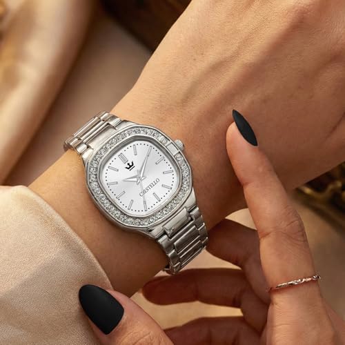 Image of CRESTELLO Brown /Rose Gold /Silver Plated Bracelet Analog Wrist Watch for Women (Brown /Rose Gold /Silver Dial) | 1 Year Warranty* | CR-JWL362-PT