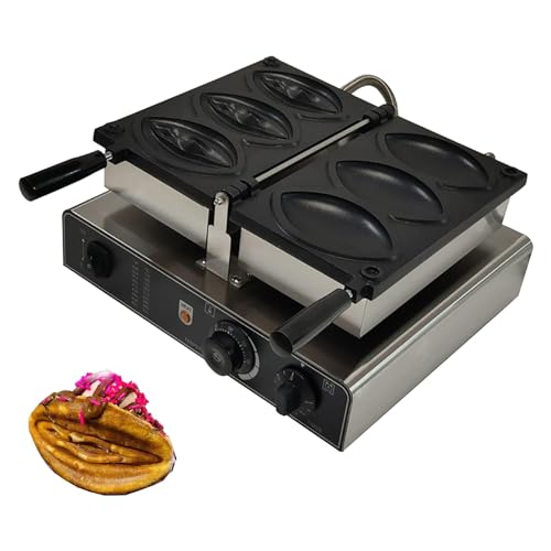 Máquina De Hierro Para Hacer Gofres: Haga 3 Panqueques Divertidos En Forma De Abulón, Control De Temperatura Ajustable, Máquina Para Hacer Muffins Y Gofres Con Sartén Antiadherente Eléctrica Comercia