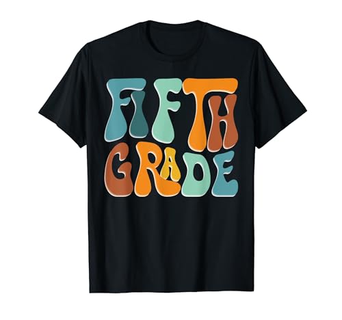 Retro Fifth Grade Groovy Vintage Back To School Student Camiseta
