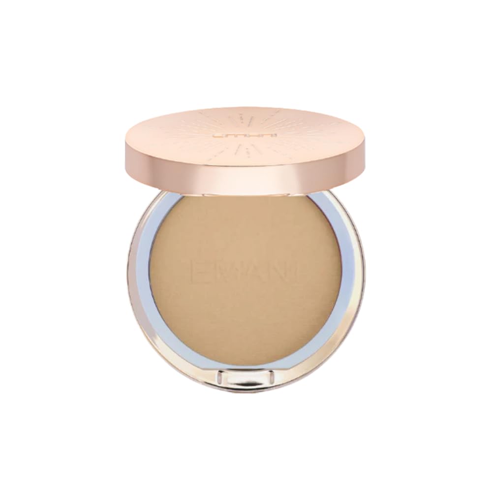 Emani Flawless Matte Powder Foundation – Mineral Compact Makeup for Sensitive Skin, Buildable Coverage, Shine Control, Long-Lasting Finish Up for