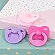 Bayer Design 79104AA Schnuller-Set für Puppen, Schnuller für Puppen, Puppenschnuller, Puppenzubehör, Rosa, Lila, Pink