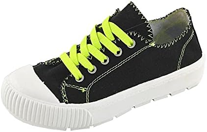 Zapatillas de lona de las mujeres de corte bajo color sólido punta redonda  con cordones Casual zapatos simples ligeros cómodos caminar pisos zapatos :  Ropa, Zapatos y Joyería - Amazon.com