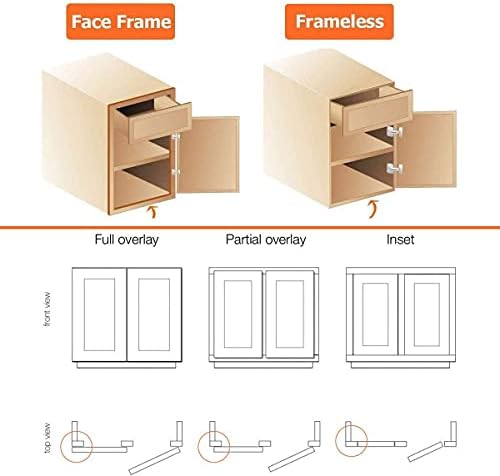 AHUNTTER 4PCS 165 Degree Cabinet Hinge, 35mm Full Overlay Concealed Soft Close, Stainless Steel Kitchen Cabinet Folding Hinge for Lazy Susan Cabinet, Kitchen Cabinet Doors, Wardrobe, Cupboard