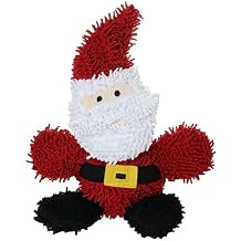 MIGHTY- Microfiber Ball Medium- Holiday - Made with Squeaker Balls and Minimal Stuffing. Strong & Tough. Interactive Play. Machine Washable & Floats Santa, Medium
