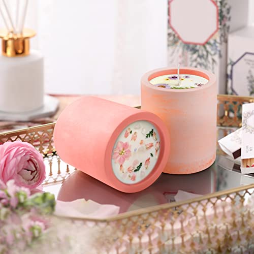 image for BABORUI Candle Jar Molds, Silicone Concrete Molds for Candle Holder wi