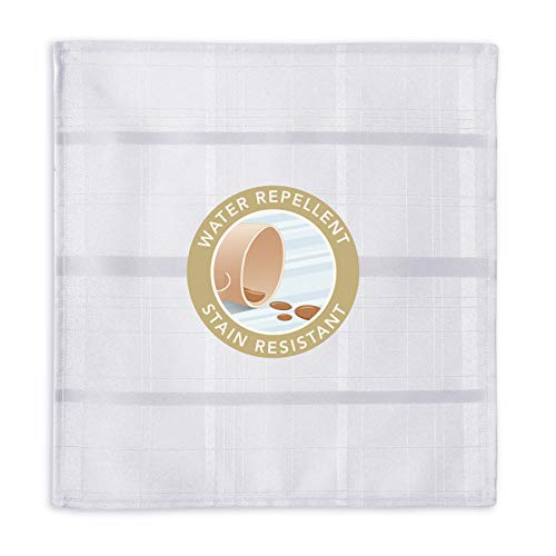 Newbridge Elegance Plaid No-Iron Soil Resistant Fabric Woven Tablecloth - 60 X 84 Oval - White #TOP3