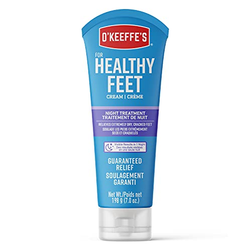 O’Keeffe’s for Healthy Feet Night Treatment Foot Cream; Guaranteed Relief for Extremely Dry; Cracked Feet; Visible Results in 1 Night; 7.0 Ounce Tube; (Pack of 1)