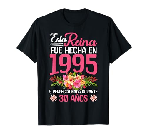 30 anos presente de aniversário mulher feito em 1995 30 anos t-shirt, Preto, S