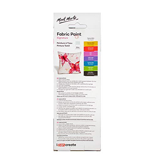 Mont Marte PMHS0022 Permanent Fabric Paint Set 8 X 20Ml Vivid Colours thumb #6