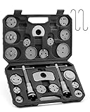 Orion Motor Tech 24 Pezzi Set di Arretratore Pistoncini Freni e Ripristino Pistone del Freno, Pinza Freno a Disco Universale Professionale per la Sostituzione di Pistone dei Freni con Custodia, Nero