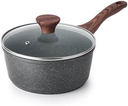 SENSARTE 18 cm Non-Stick Casserole with Lid, 2 L Small Pot with S...
