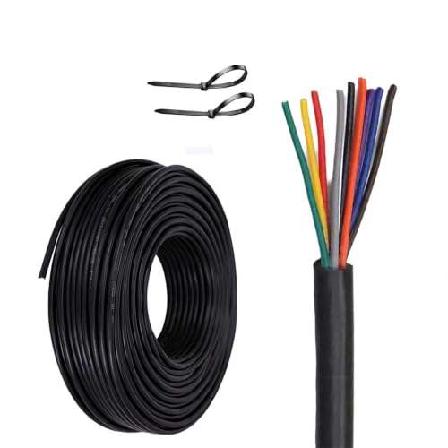 Cable blindado UL2464 con núcleo 8/9/12 10 m, cable de control de cobre aislado de PVC 18 22 AWG(9C,28AWG)