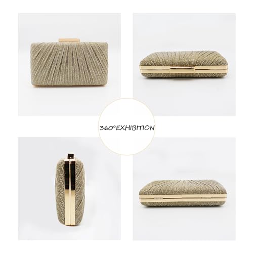 Image of Clutch Purse for Women, Evening Bag with Removable Chain Strap Elegant Handbag for Wedding /Prom /Cocktail /Party