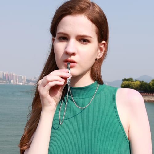 Anxiety Relief Pendant Mindfulness Breathing Necklace - Essential Oil Diffuser & Personal Inhaler Aromatherapy Necklaces for Women & Men (Steel)2