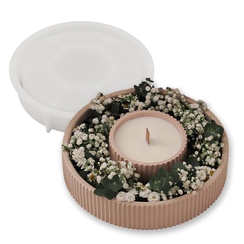 kickmove Large Silicone Bowl Mold, Silicone Molds for Resin, Concrete, Cement, Jewelry, Candle Holder, Plant Pot, DIY Storage Art Crafts(D), OM013-L