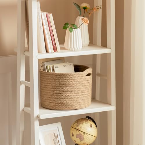 UBBCARE Cesta pequena para organização, cesta de tecido redondo com alças, cesta de armazenamento pe