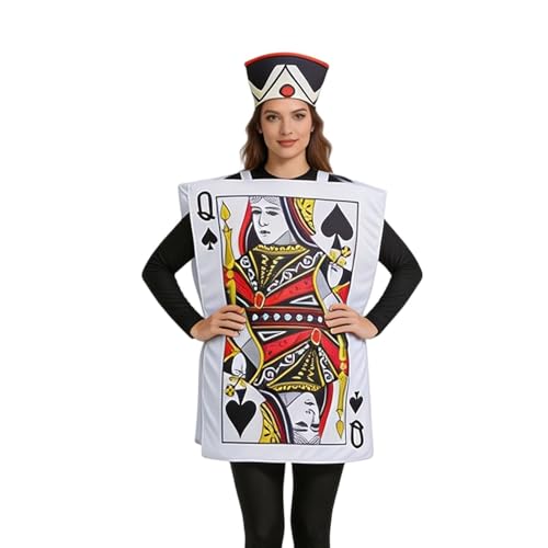 Tenue de carnaval originale : costume de carte à bandoulière fendue confortable