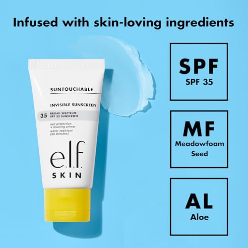 Image of e.l.f. SKIN Suntouchable Invisible SPF 35 Sunscreen Mini, Lightweight Gel for Under Makeup, Daily Face Sunscreen for Women, Vegan & Cruelty-Free (Pack of 2)