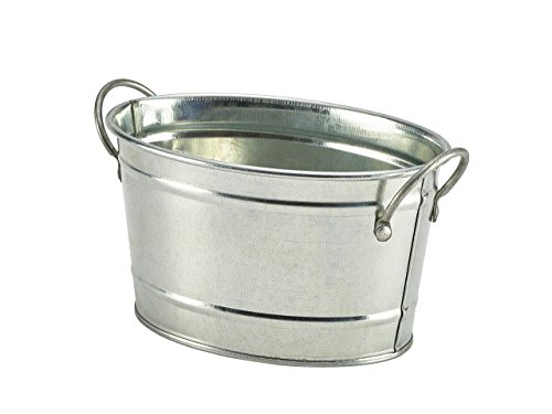 Galvanised Steel Serving Bucket 15.5X11X8.5Cm Serving Side Dish Bowl Container