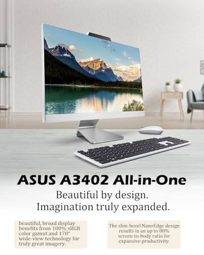 Image of ASUS 23.8''Touchscreen All-in-One Desktop Computer - 23.8 inch FHD, Intel i5 1235U(Up to 4.4GHz), 32GB RAM, 1TB SSD, Intel Iris Xe Graphics, Wi-Fi 6, w /Windows 11 Pro, Office Lifetime, Accessories