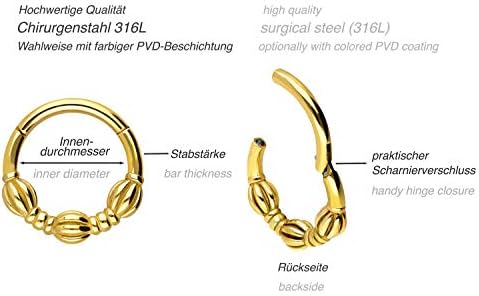 Piercing-Ring Aus Chirurgenstahl – Segmentring-Clicker Für Septum, Nase, Ohr (12 Mm, Silber)