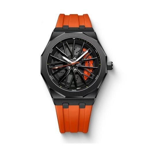 Luxury Sport Watch for Men，Men's Stainless Steel Watch with Rotating Wheel Spoke Design，Cool & Fashionable for Business and Everyday- StyleLuminous Waterproof-Gifts for Men