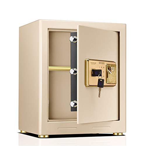 Preisvergleich Produktbild BaoYPP Kabinett Safe Startseite Stahlsicherheits-Safe, biometrischer Fingerabdruck-Schnell-Zugang Safe Lock Box Schränke Startseite Büro Hotel (Farbe : Gold, Size : 38x31x45cm)