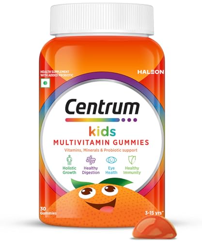 Image of Centrum Kids, World's No.1 Multivitamin with Probiotics, Vitamin C & 11 other nutrients for Immunity, Healthy Digestion & Eye Health (Veg)- 30 Gummies