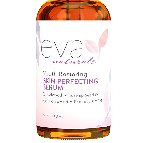 Skin Perfecting Serum â Rosehip Oil + Hyaluronic Acid Serum for Face â Naturally Hydrates, Fades Lines & Wrinkles, Repairs Damaged Skin, Diminishes Blemishes by Eva Naturals, 1 oz.
