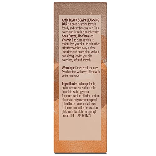 Ambi Skincare Black Soap with Shea Butter, 3.5 Oz (Pack of 6)