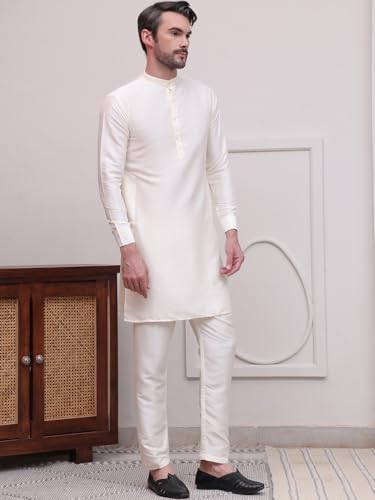 Maple Clothing Kurta Pajama Set Solid Color Indian Clothing for Men Party Wear Wedding Guest Outfit4