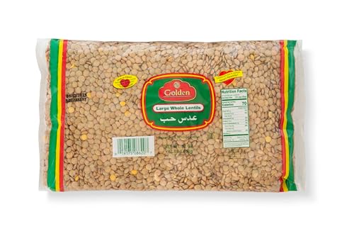 Golden Black Eyed Beans | 1 lb (16 oz) Packet | Premium Dry Legumes | Authentic Southern & Mediterranean Cooking Ingredient | Perfect for Soups, Stews, Salads & Hoppin’ John (Large Whole Lentils 2lbs(32oz))