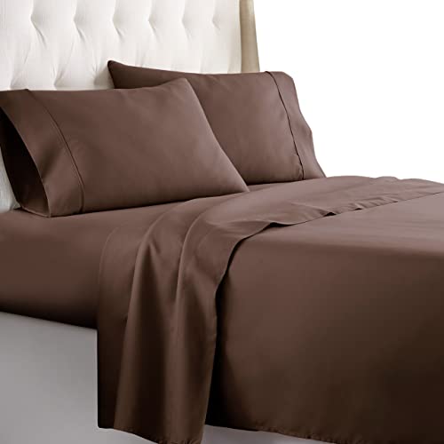 Hc Collection Queen Size Sheets Set - Bedding Sheets & Pillowcases W/ 16 Inch Deep Pockets - Fade Resistant & Machine Washable - 4 Piece 1800 Series Queen Bed Sheet Sets – Brown #TOP10