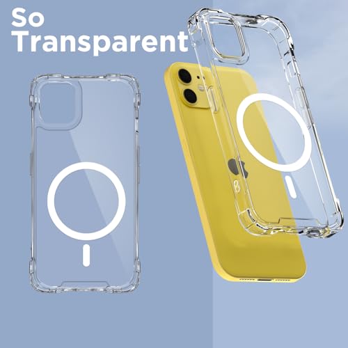 Image of Amazon Basics Back Cover for iPhone 11 Mag-Safe Shockproof PC + TPU Protective Case Magnetic Support Bumper Case (Transparent Mag-Safe)