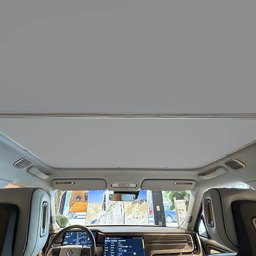 Image of VION R1S Roof Sunshade - Precision Fit, No Sagging, Two Pieces Design, Full Blackout (for Rivian R1S)-Gray